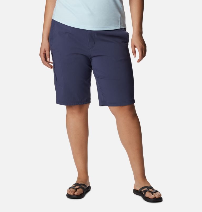Women\'s Columbia On The Go Long Shorts Navy | Plus Size CA-O8C5L